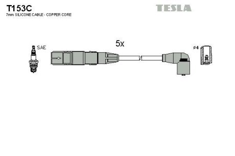 Комплект кабелiв запалювання TESLA T153C