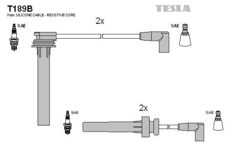 Комплект кабелiв запалювання TESLA T189B