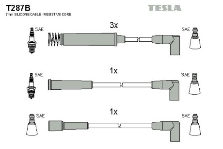 Комплект кабелiв запалювання TESLA T287B