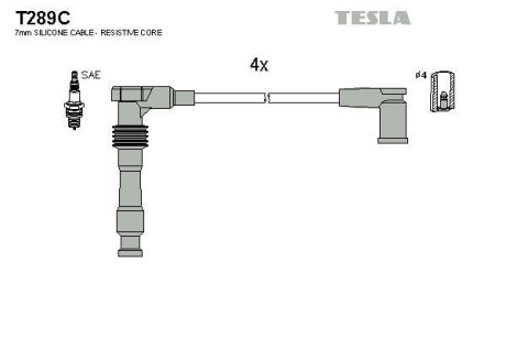 Комплект кабелiв запалювання TESLA T289C