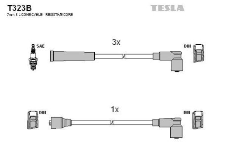 Комплект кабелiв запалювання TESLA T323B