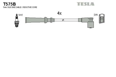 Комплект кабелiв запалювання TESLA T575B