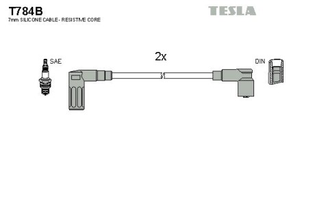 Комплект кабелiв запалювання TESLA T784B