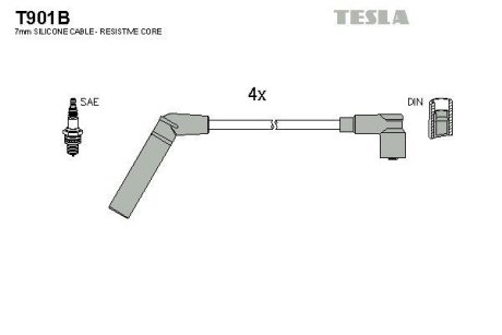 Провода высоковольтные, комплект Mitsubishi Colt v 1.5 (99-03) BLATNA TESLA T901B (фото 1)