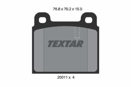Колодки гальмівні дискові, комплект TEXTAR 2001102