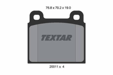 Колодки гальмівні дискові, комплект TEXTAR 2001104 (фото 1)