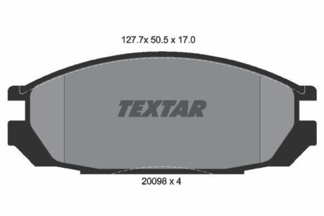 Колодки гальмівні дискові, комплект TEXTAR 2009801