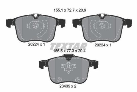 Колодки гальмівні дискові, комплект TEXTAR 2022401