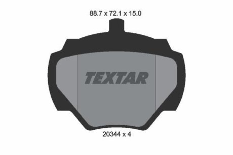Колодки гальмівні дискові, комплект TEXTAR 2034402