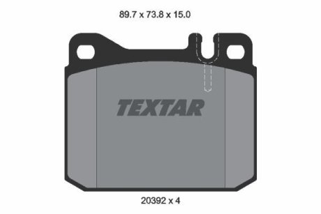 Колодки гальмівні дискові, комплект TEXTAR 2039204