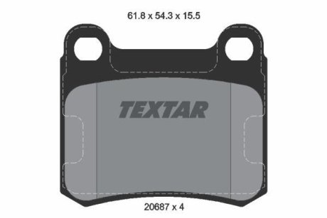 Колодки гальмівні дискові, комплект TEXTAR 2068701