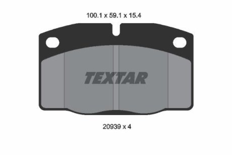 Колодки гальмівні дискові, комплект TEXTAR 2093903 (фото 1)