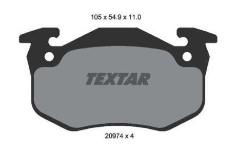Колодки гальмівні дискові, комплект TEXTAR 2097401 (фото 1)