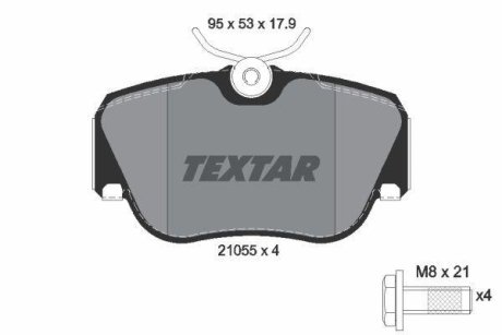 Колодки гальмівні дискові, комплект TEXTAR 2105503 (фото 1)