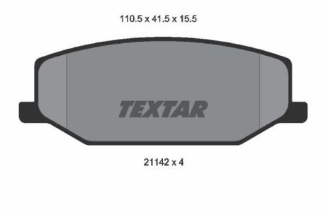 Колодки гальмівні дискові, комплект TEXTAR 2114202