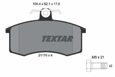 Колодки гальмівні дискові, комплект TEXTAR 2117002