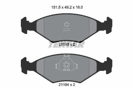 Колодки гальмівні дискові, комплект TEXTAR 2119301 (фото 1)