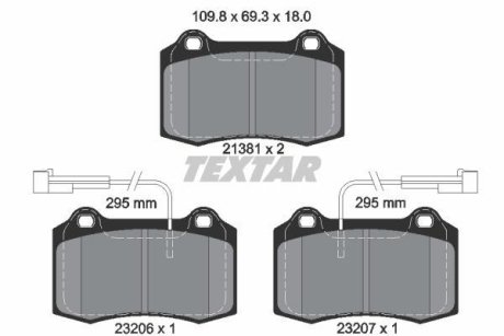 Колодки гальмівні дискові, комплект TEXTAR 2138103 (фото 1)