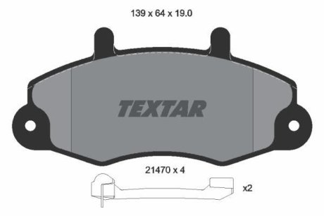 Колодки гальмівні дискові, комплект TEXTAR 2147002 (фото 1)