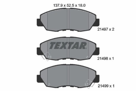 Колодки гальмівні дискові, комплект TEXTAR 2149701