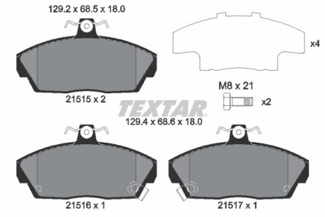 Колодки гальмівні дискові, комплект TEXTAR 2151503