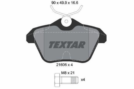 Колодки гальмівні дискові, комплект TEXTAR 2160601 (фото 1)