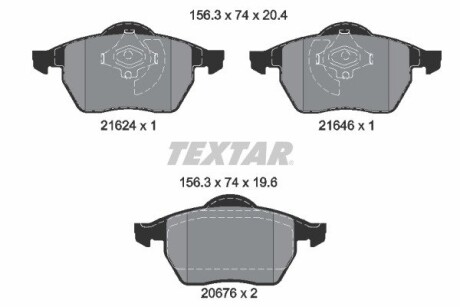 Колодки гальмівні дискові, комплект TEXTAR 2162402