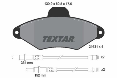 Колодки гальмівні дискові, комплект TEXTAR 2163102