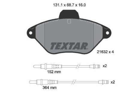 Колодки гальмівні дискові, комплект TEXTAR 2163201