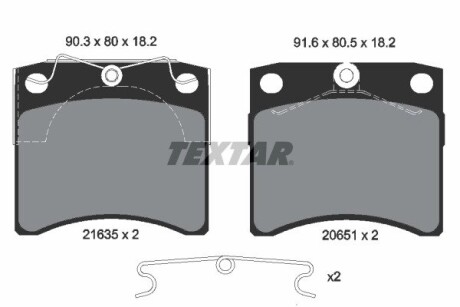 Колодки гальмівні дискові, комплект TEXTAR 2163501