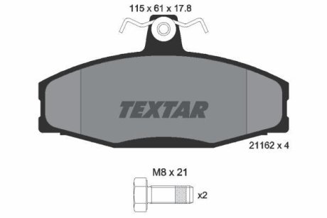 Колодки гальмівні дискові, комплект TEXTAR 2166201