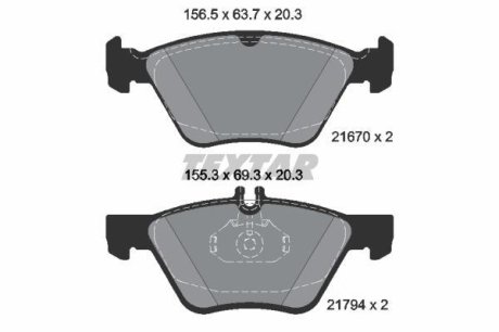 Колодки тормозные дисковые, комплект "Epad" TEXTAR 2167081