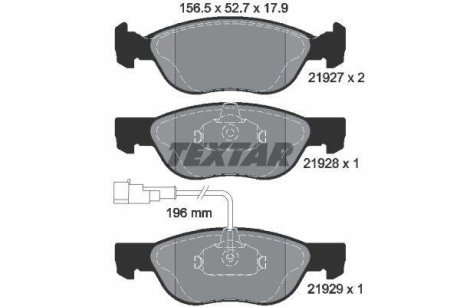 Колодки гальмівні дискові, комплект TEXTAR 2192701 (фото 1)