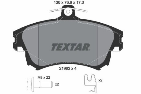 Колодки гальмівні дискові, комплект TEXTAR 2198302