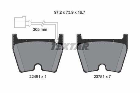 Гальмівні колодки AUDI RS3/RSQ3/TT "F "13>> TEXTAR 2249101