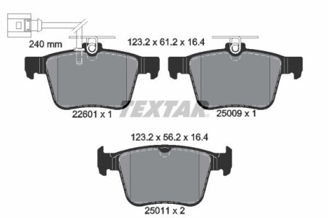 Гальмівні колодки AUDI RS3/RSQ3/TT "R "13>> TEXTAR 2260101 (фото 1)