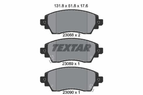 Колодки гальмівні дискові, комплект TEXTAR 2308801 (фото 1)