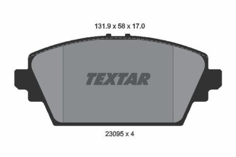 Колодки гальмівні дискові, комплект TEXTAR 2309501 (фото 1)