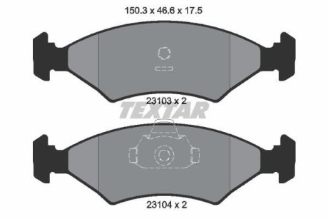 Колодки гальмівні дискові, комплект TEXTAR 2310301 (фото 1)