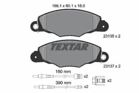 Колодки гальмівні дискові, комплект TEXTAR 2313503