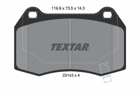 Колодки гальмівні дискові, комплект TEXTAR 2314301