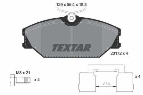 Колодки гальмівні дискові, комплект TEXTAR 2317203 (фото 1)