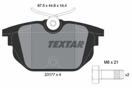 Колодки гальмівні дискові, комплект TEXTAR 2317703