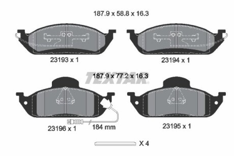 Гальм колодки дискові TEXTAR 2319303