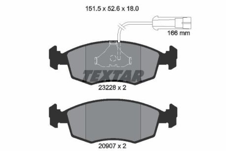 Колодки гальмівні дискові, комплект TEXTAR 2322702