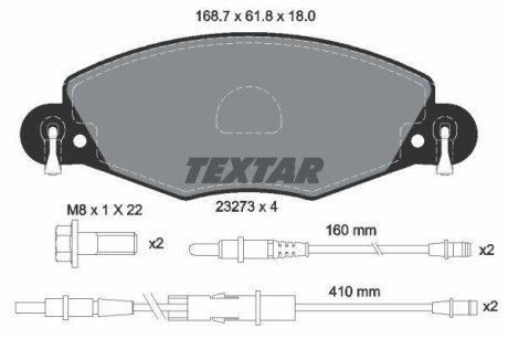 Колодки гальмівні дискові, комплект TEXTAR 2327301