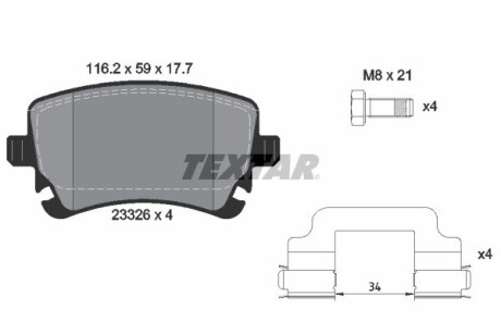 Гальмівні колодки BENTLEY Continental "R "03-17 TEXTAR 2332607