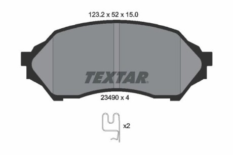 Колодки гальмівні дискові, комплект TEXTAR 2349002