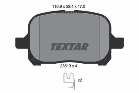 Колодки гальмівні дискові, комплект TEXTAR 2351302