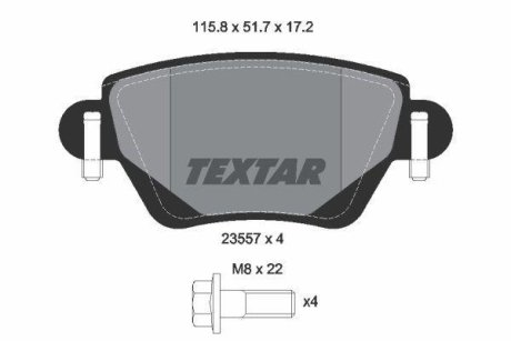 Колодки гальмівні дискові, комплект TEXTAR 2355701